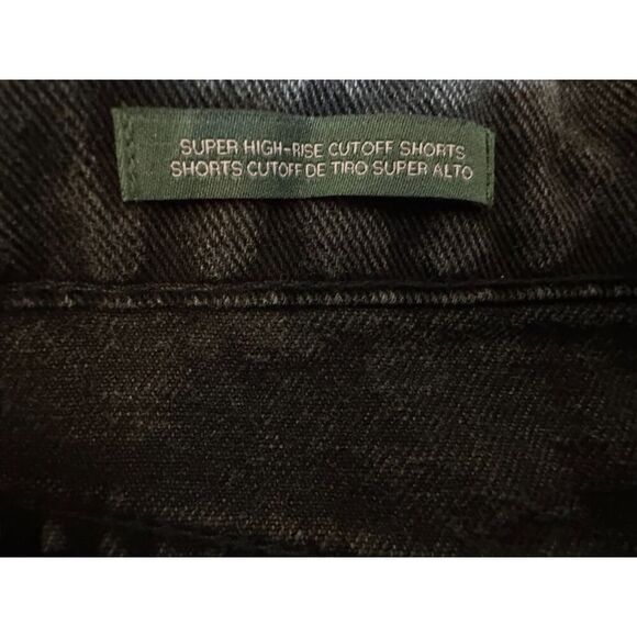 Wild Fable Super High Rise Cut Off Shorts Black Denim Size 4 - Picture 11 of 11